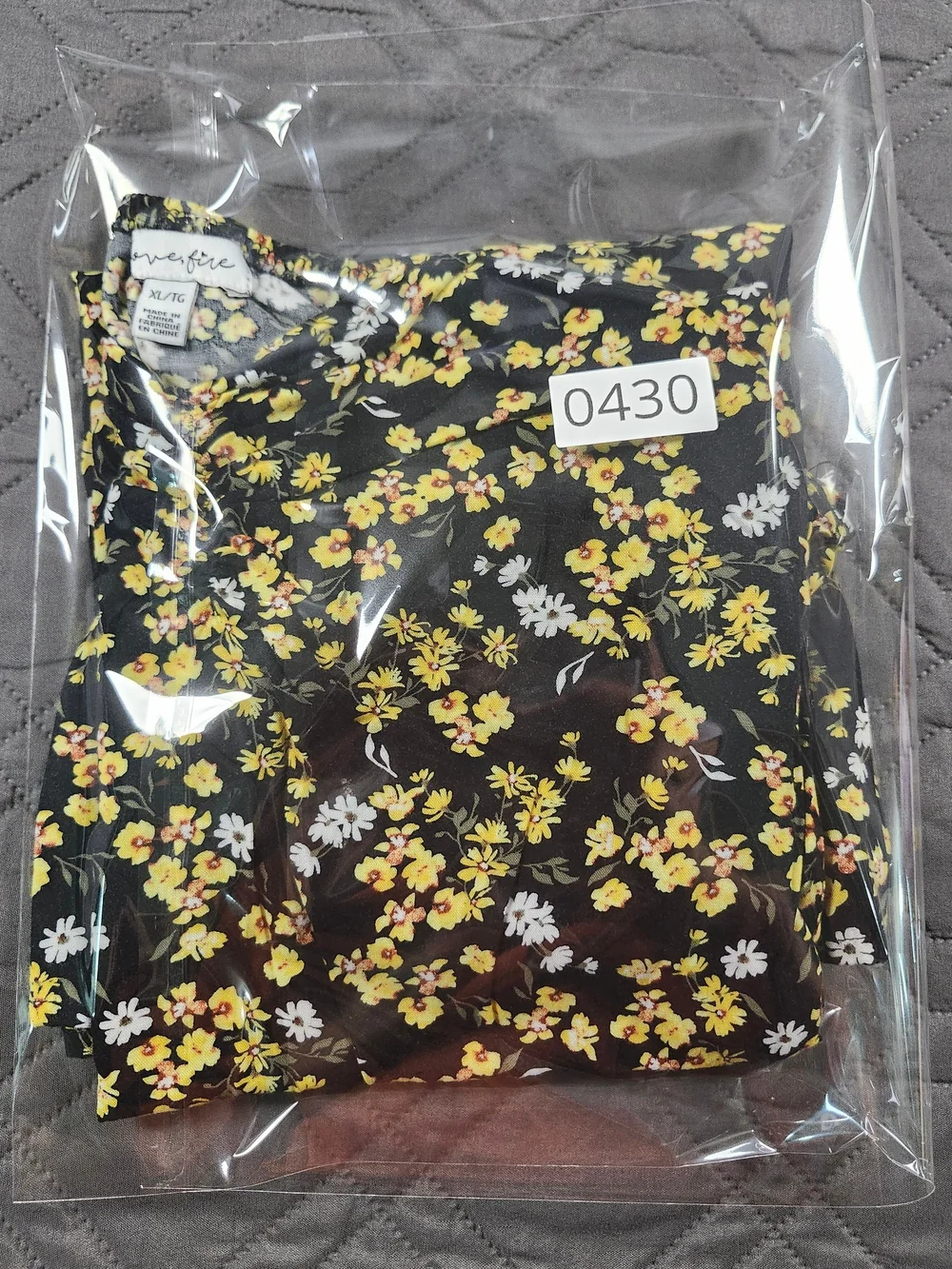 Love, Fire yellow floral ditsy mini dress Size XL